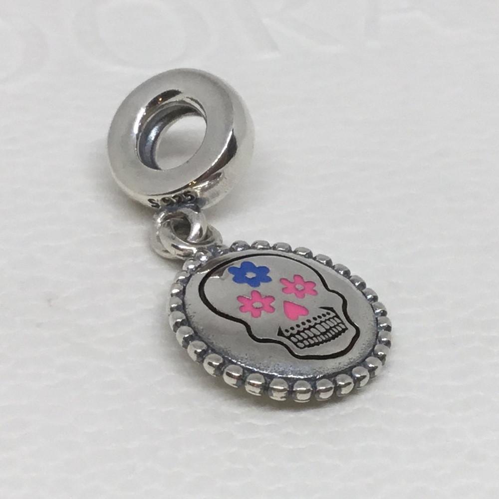 Pandora Day of Dead Pink & Blue Sugar Skul…
